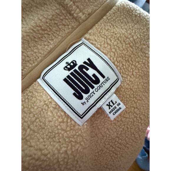NWT Juicy Couture Beachwood Tan Zip Front Sweatshirt Hoodie Sz. XL - Picture 4 of 9